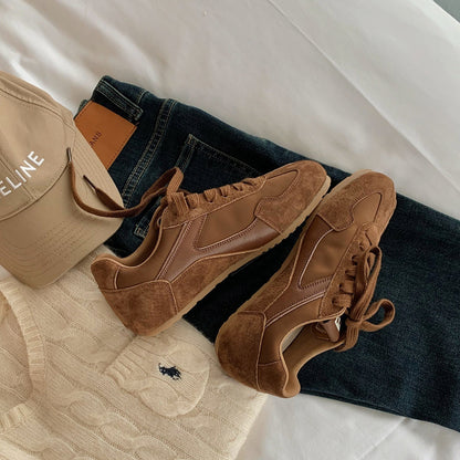 Genuine Leather Trend All-match Retro Casual Women's Shoes