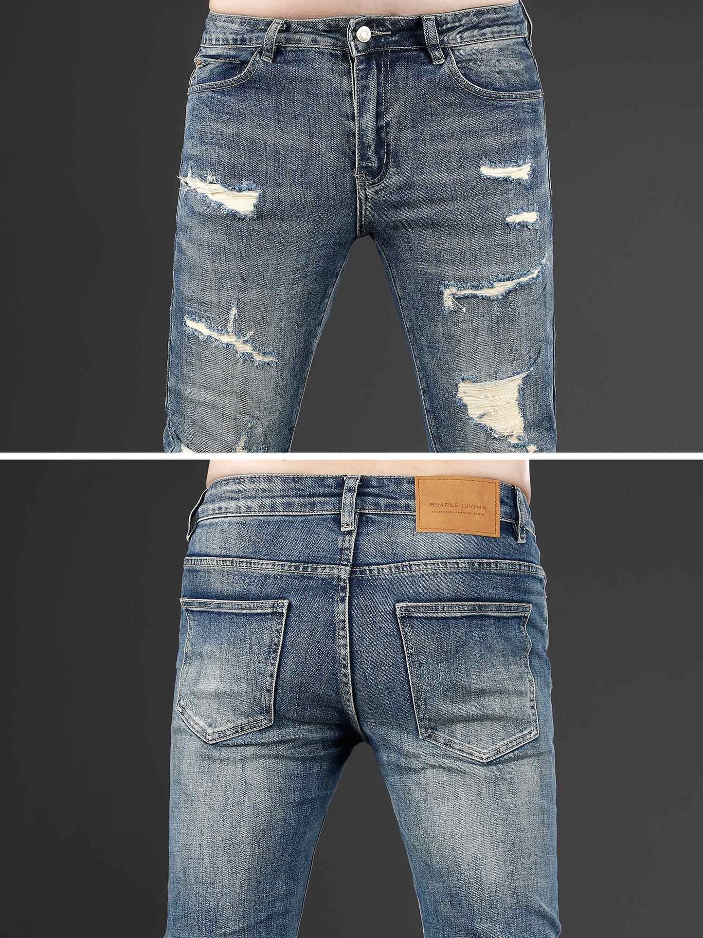 Men's Slim Fit Skinny Ripped Jeans