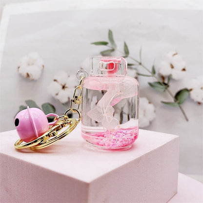 Acrylic Dried Flower Oil Keychain