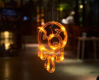 Halloween Window Hanging LED Lights Spider Pumpkin Hanging Ghost Horror Atmosphere Lights Holiday Party Decorative Lights Home Decor