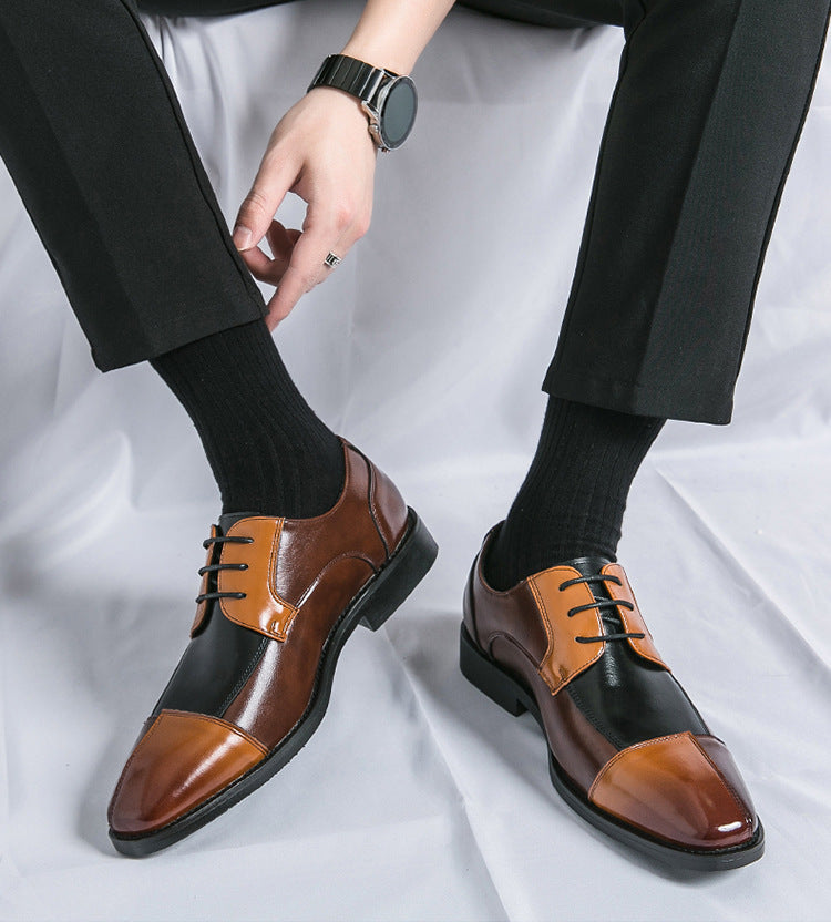 Men's Large Size Square Toe Leather Shoes