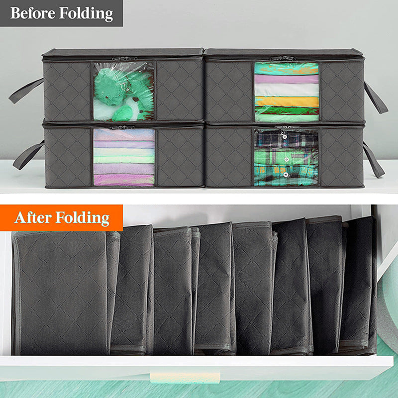 Clothing Cotton Quilt Blanket Transparent Window Large Capacity Storage Box