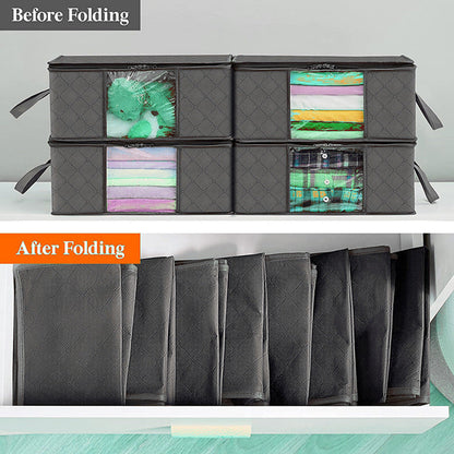 Clothing Cotton Quilt Blanket Transparent Window Large Capacity Storage Box
