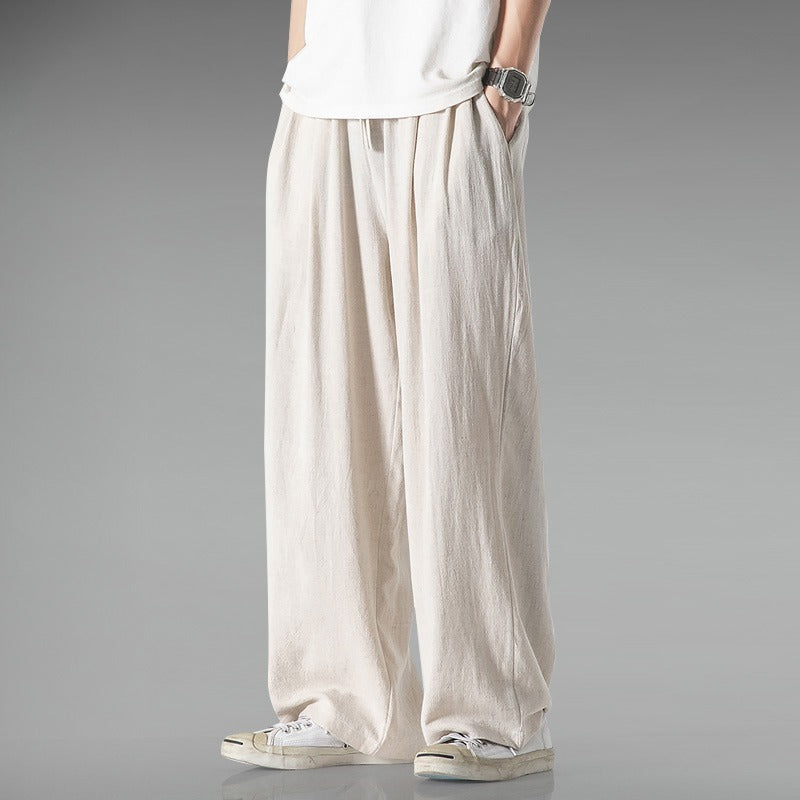 Plus Size Loose Wide Leg Cotton Linen Pants