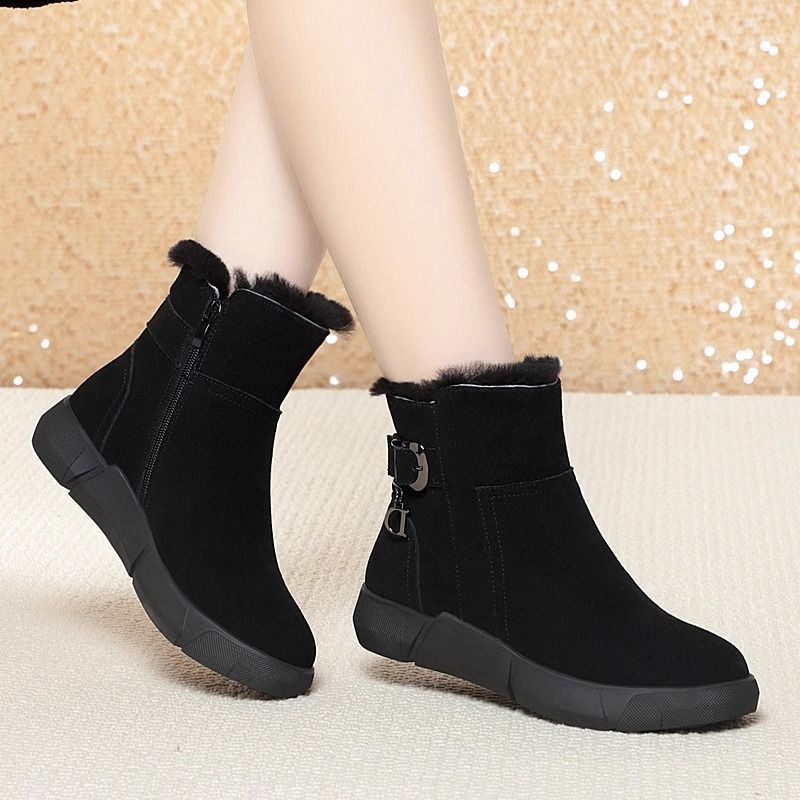 Large Size Snow Boots New Fur Integrated Comfortable Thickened Warm