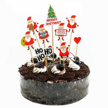 9 Piece Cartoon Santa Claus Cake Decoration Set