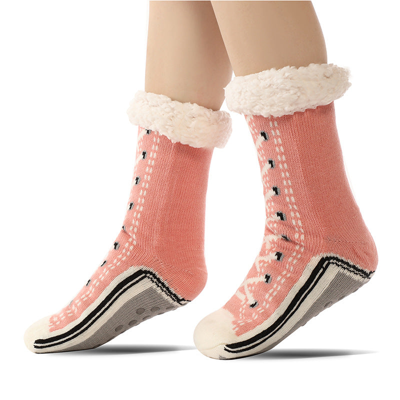 Floor Socks, Lamb Fur, Warm Socks, Postpartum Socks, Home Socks, Sleep Socks, Ultra Thick Plush Women's Socks