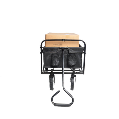 Folding Wagon Garden Shopping Beach Cart (Black)
