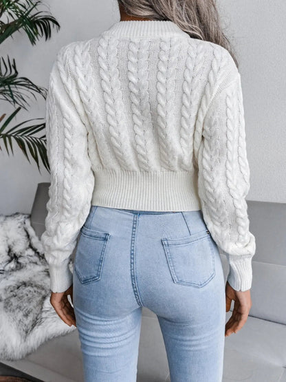 Fried Dough Twists waist closing knitting navel revealing sweater