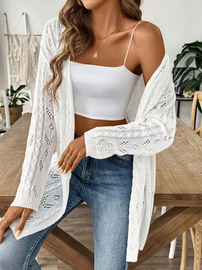 Hollow woven sweater without buttons air-conditioned sweater casual jacket