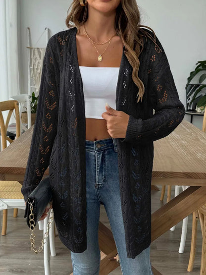 Hollow woven sweater without buttons air-conditioned sweater casual jacket