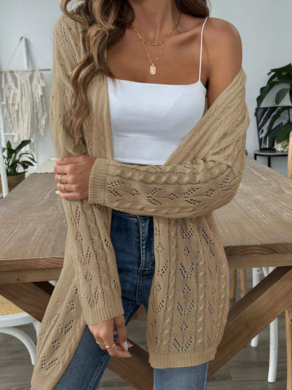 Hollow woven sweater without buttons air-conditioned sweater casual jacket