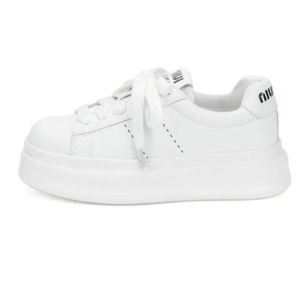 Lace Up Contrast Round Toe Platform Sneakers