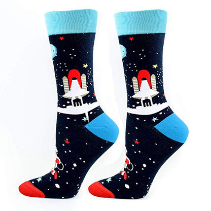 Math Print Men's Socks Space Leisure In Tube Socks Autumn And Winter New Style Cotton Socks Trendy Socks