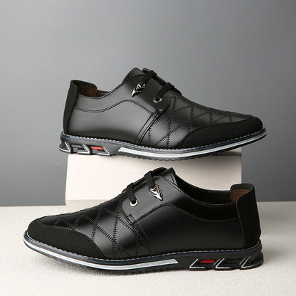Men's shoes, men's trendy shoes, Korean version, trendy British, versatile, soft sole, non tied casual leather shoes