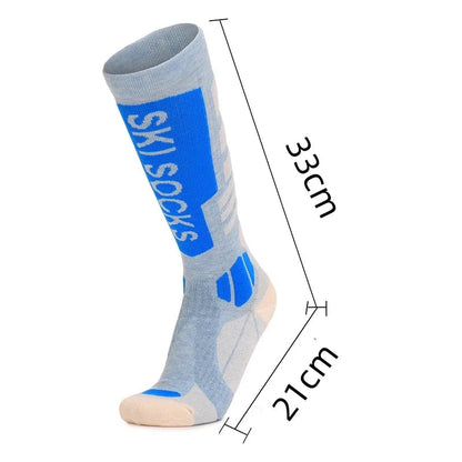 Merino wool skiing socks women's high tube hiking socks anti slip and warm outdoor sports socks