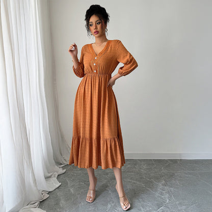 Minimalist and fashionable lace patchwork skirt dress