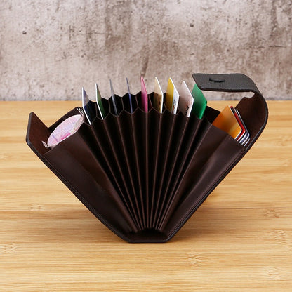 Multi functional card holder for men's and women's accordion bank card holder