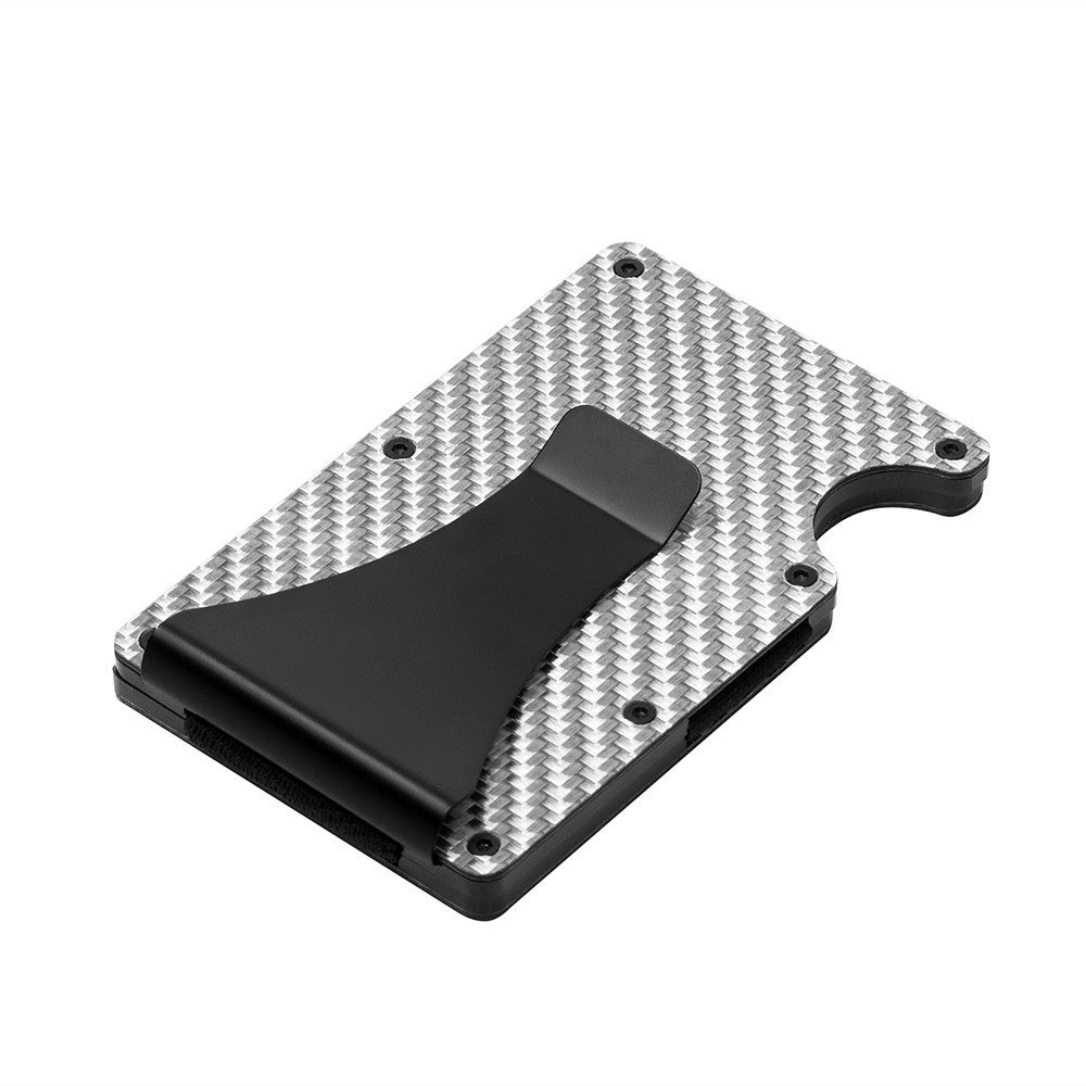 Multifunctional Carbon Fiber Card Holder Metal Card Box Anti-Degaussing Anti-Theft Swipe Credit Card Box Stripe Pattern