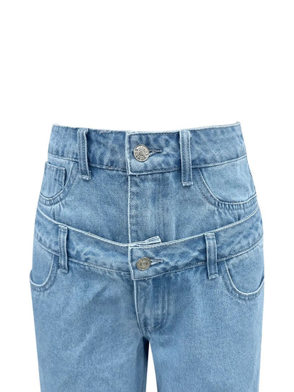 New autumn and winter double waisted wide leg straight leg pants