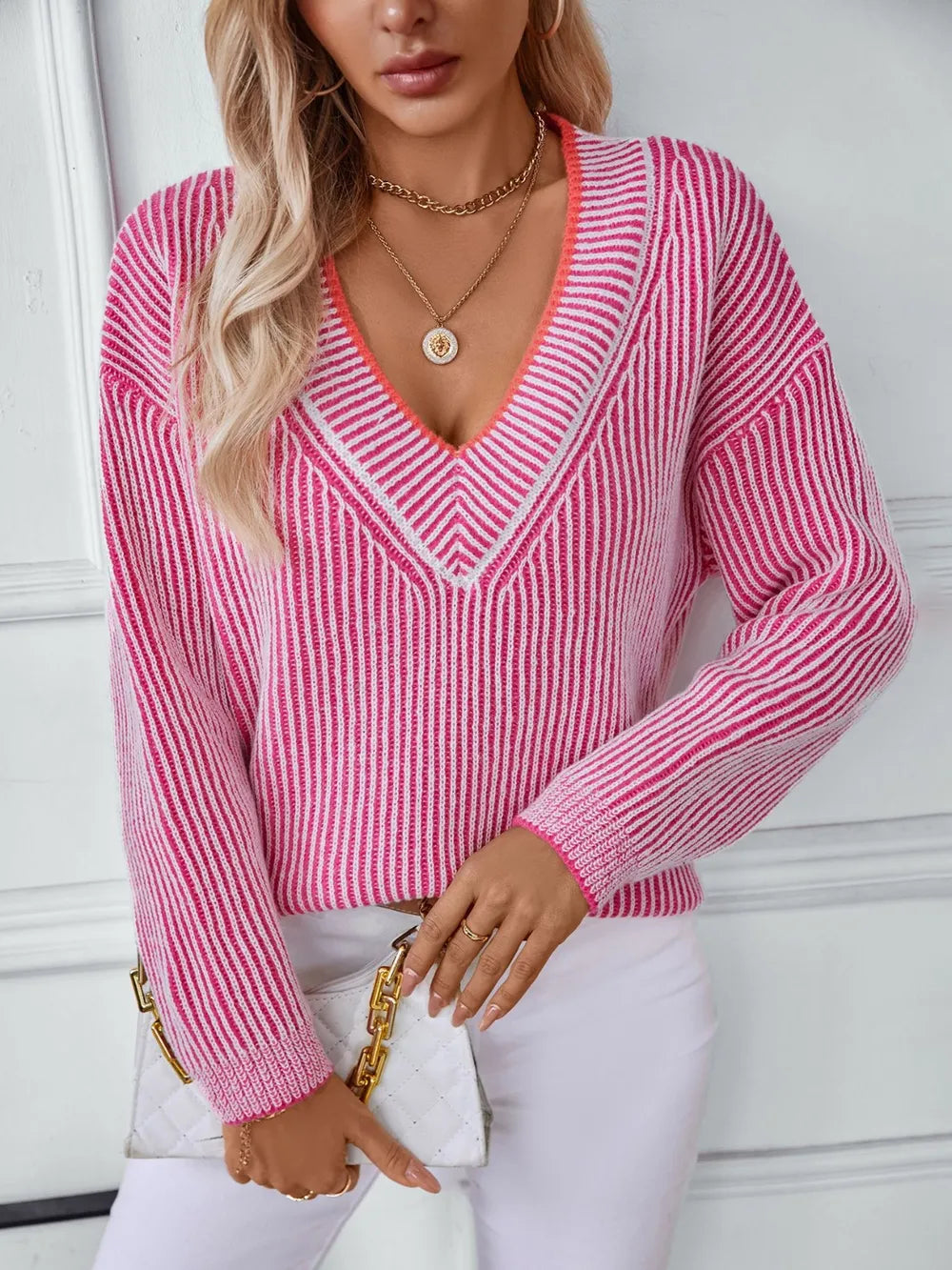 New casual pullover loose knit sweater