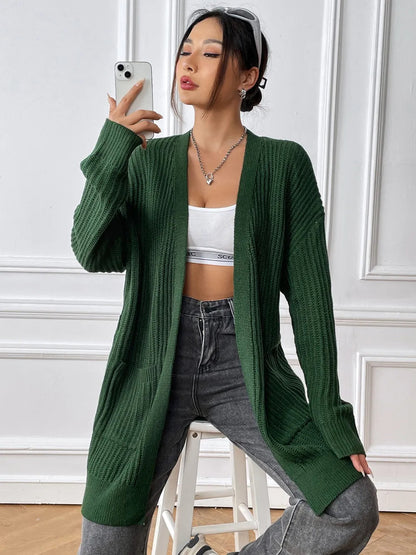 New dual pocket minimalist casual sweater cardigan