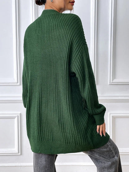 New dual pocket minimalist casual sweater cardigan