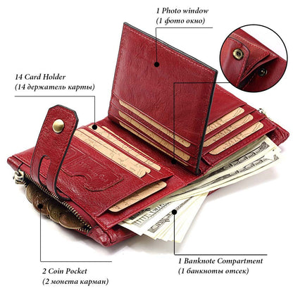 New Ladies Wallet Short Fashion Clutch Double Zipper Buckle Coin Bag Multifunctional Card Holder