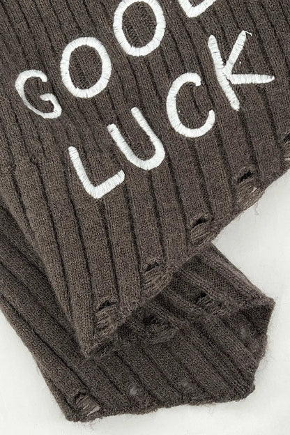 One shoulder autumn/winter sweater goodbuck letter slim fit top versatile diagonal hem