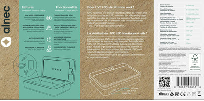 UV Sanitizer Box with Wireless Charger| Phone Screen Disinfecting (Brown)