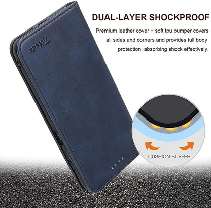 TOHULLE for Google Pixel 6 Case, Vintage Wallet Case Card Holder - Blue
