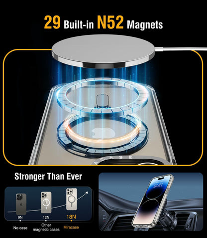 Miracase Designed for iPhone 15 Pro Case with Built-in Kickstand [Compatible
