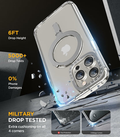 Miracase Designed for iPhone 15 Pro Case with Built-in Kickstand [Compatible