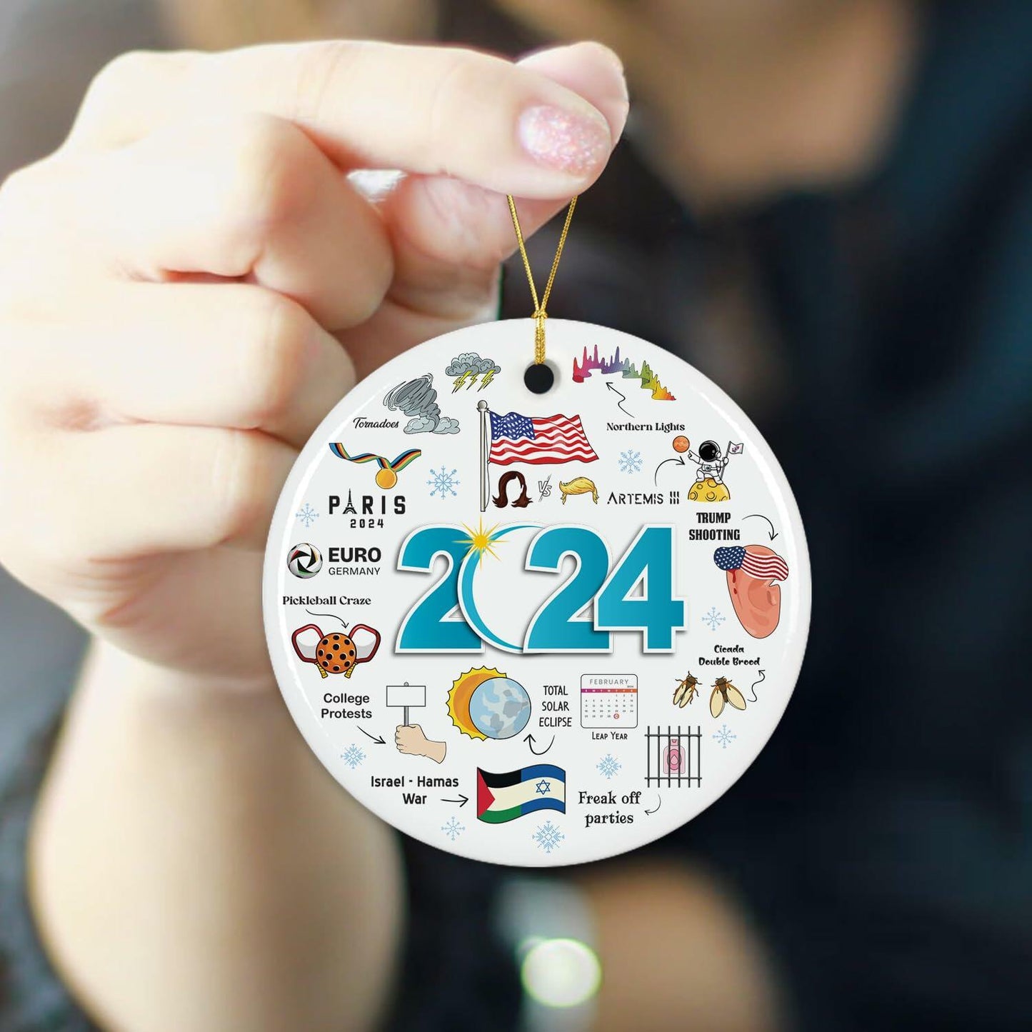 NewEleven 2024 Christmas Ornament Year in Review Memorable Holiday Decor