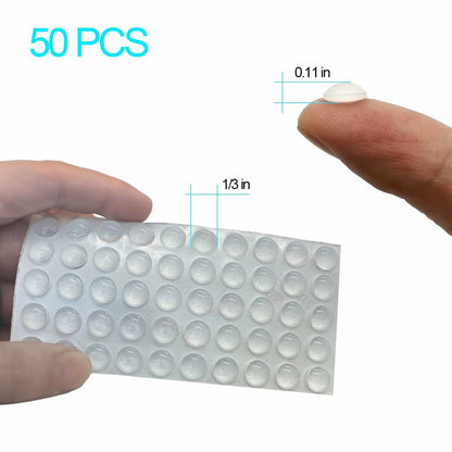 56 pcs Clear Self Adhesive Door Stoppers Set Wall Protectors 1.57x0.33"