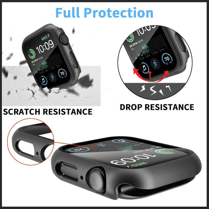 2-Pack 44mm Case w/ Screen Protector for Apple Watch SE/6/5/4 – Black & Clear