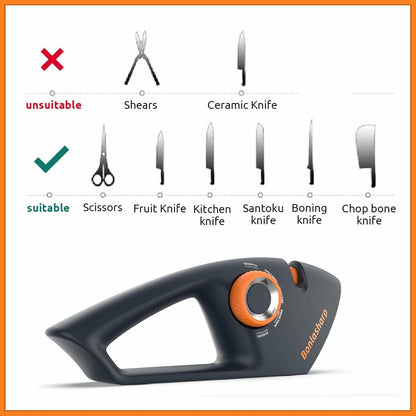 5-in-1 Adjustable Knife Sharpener for Kitchen & Scissors Ergonomic Design