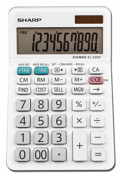 Sharp EL-330WB Calculator Dual Power Solar Battery 1 Pack New