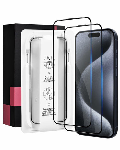 pocamax iPhone 16 6.1" Tempered Glass Screen Protector 2-Pack
