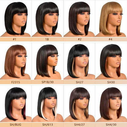 ToyoTress 14in SH613 Black Mix Off-White Bob Wig Synthetic Light Yaki Hair