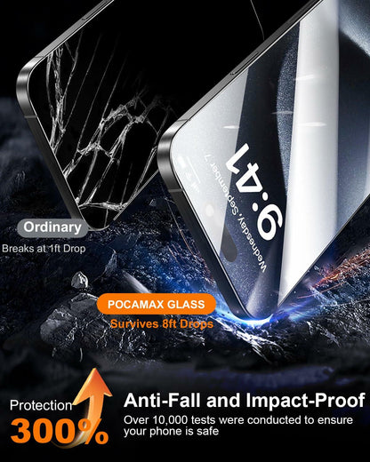 pocamax iPhone 16 6.1" Tempered Glass Screen Protector 2-Pack