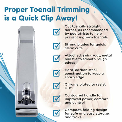 Denco Straight Cut Toenail Clipper Silver 1 Count Model 3559N New