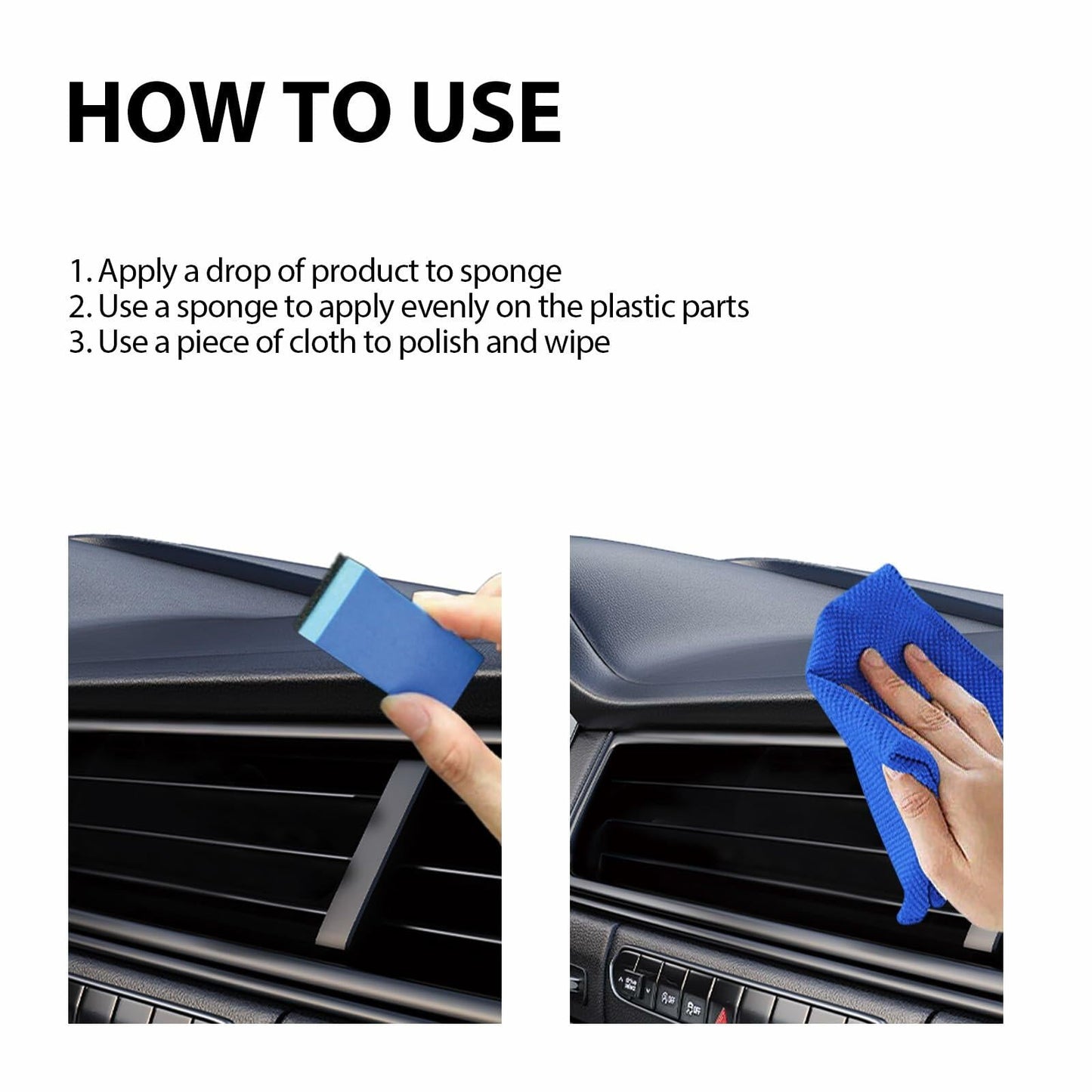 Car Plastic Restorer Trim Cleaner Foam Applicator - Safe Auto Detailing