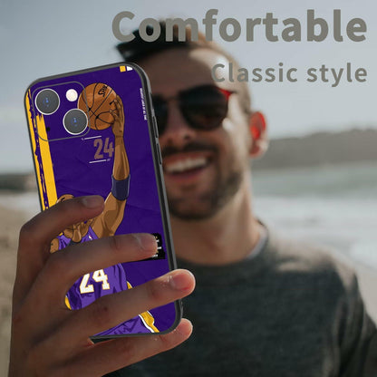 Basketball Star iPhone 14 Case Soft Silicone Shockproof Sports Pattern