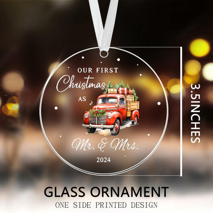 Mr & Mrs Gifts First Married Christmas Ornament 2024 Wedding Gift