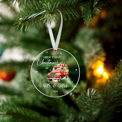 Mr & Mrs Gifts First Married Christmas Ornament 2024 Wedding Gift