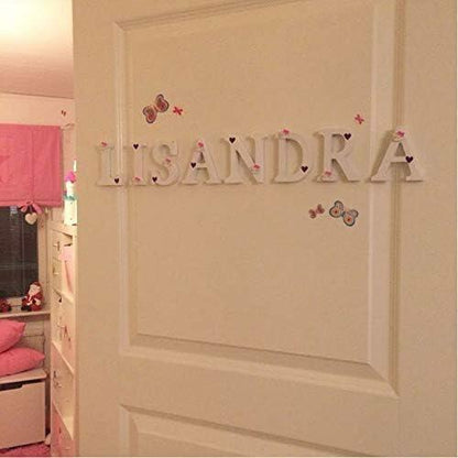 YRONTY 4in White Wooden Letter U Unfinished DIY Crafts Decorative Alphabet