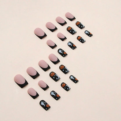 RIICFDD Cat Eyes Press On Nails 30 Pcs Short Square Acrylic Glitter False Nails