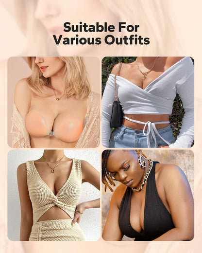 BoobyBear Sticky Bra Nude B Cup Strapless Backless Reusable Silicone Bra