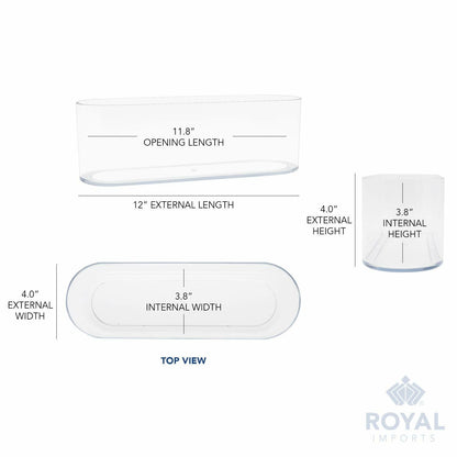 Royal Imports Acrylic Oval Flower Vase 4x12 Clear Non-Breakable Plastic